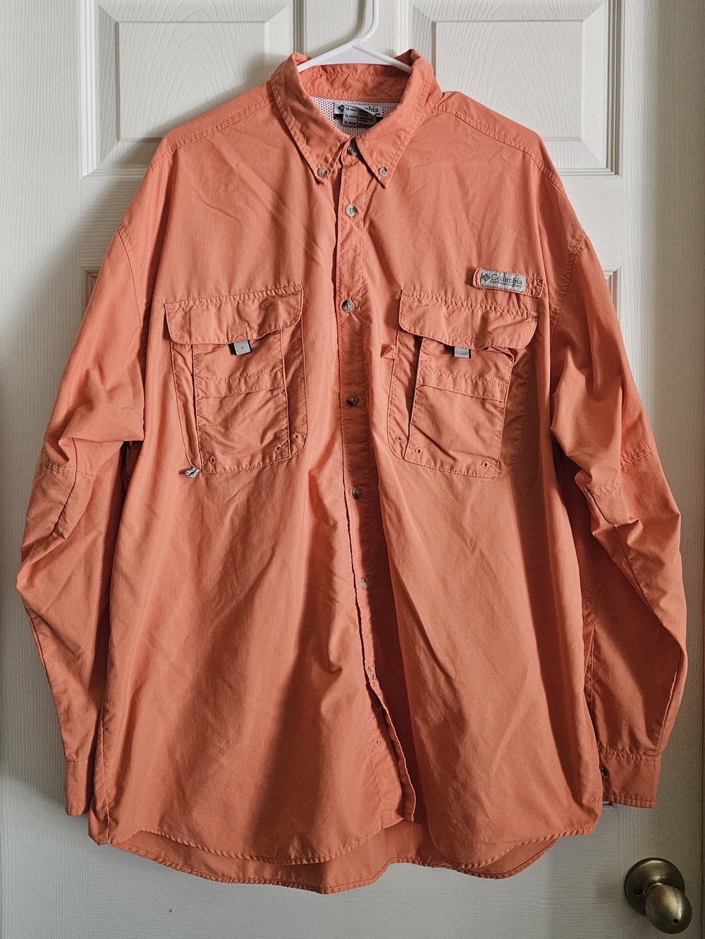 Columbia Men's Long-Sleeve Button-Up Shirt Jacket - Coral
